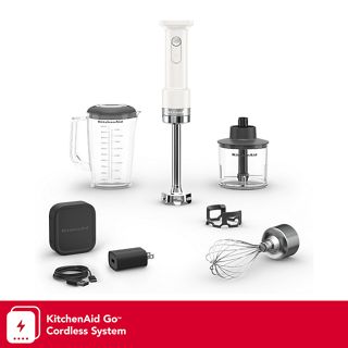 KitchenAid� Go� Cordless Hand Blender w/ Accessories - Battery Included in Porcelain White, KHBRV75PL