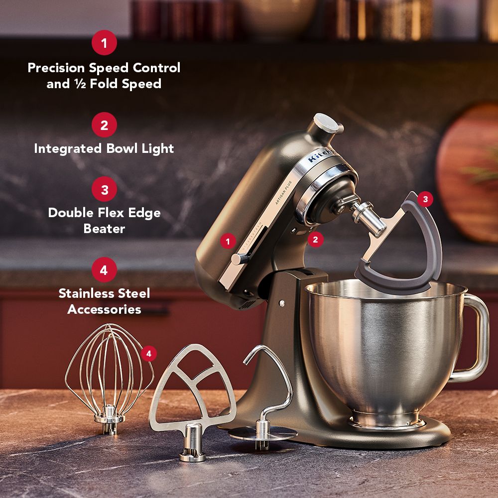 KitchenAid Artisan スタンドミキサー 本体（海外仕様3脚プラグ Artisan Plus Series 5 Quart Tilt-Head Stand Mixer - Iron Ore