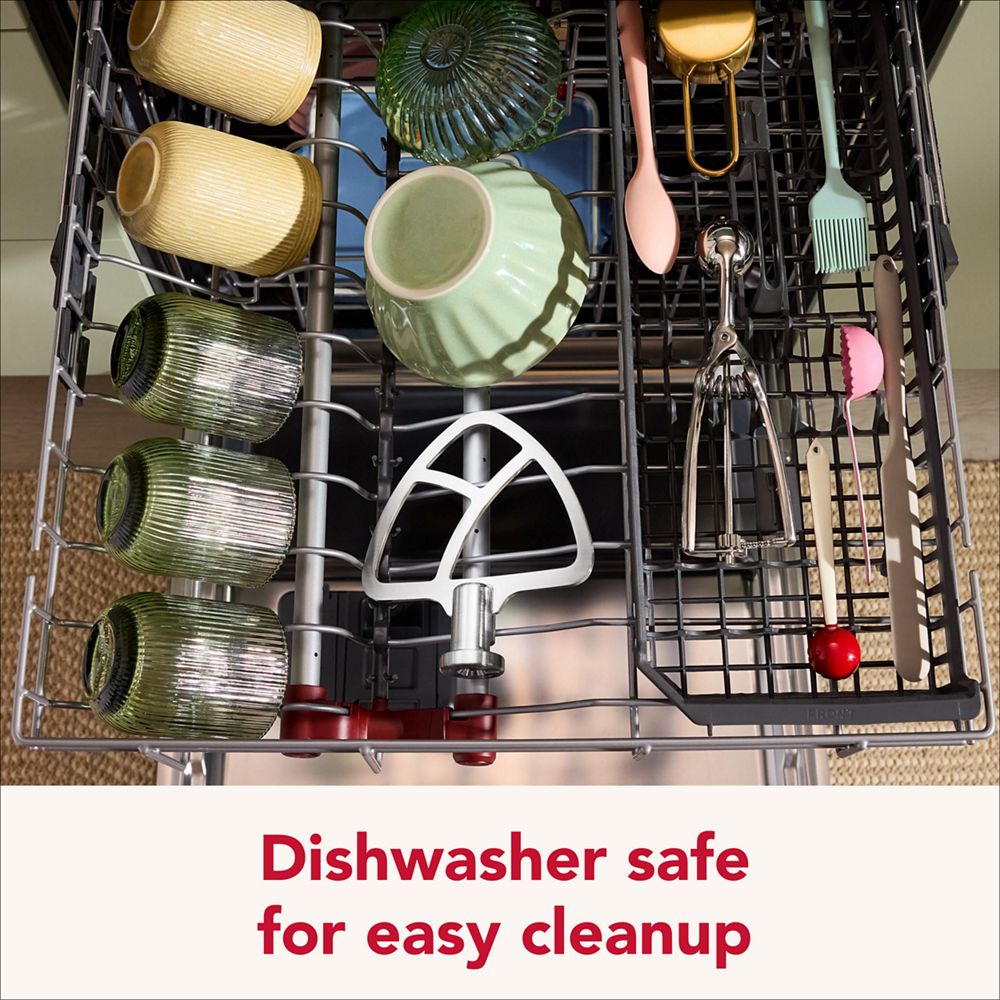 Durable stainless steel flat beater for select KitchenAid® tilt-head stand mixers