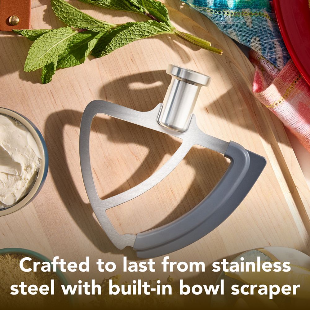 Durable stainless steel flex edge beater for select KitchenAid® tilt-head stand mixers