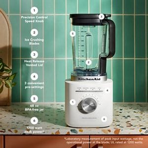 Pure Power Blender with 68 oz Plastic Jar - Porcelain White