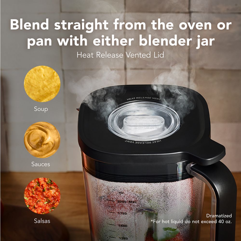 KitchenAid® Pure Power Blender with a 68oz plastic jar and a 62oz glass jar