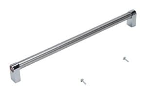Panel-Ready Compactor Handle Kit - Stainless Steel with Textured Straight Bar and Red Medallion Ends for KitchenAid Model KTTS505EPA (Includes Hardware)